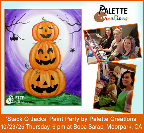 'Stack O Jacks' Painting Event, Oct 23, 2025 Thursday 6 pm- Boba Sarap Moorpark