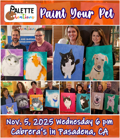 Paint your Pet, Nov 5, 2025 Wednesday - 6pm Cabreras in Pasadena