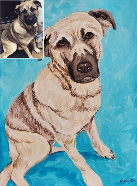 Custom Pet Portrait Painting by Lyle Lopez